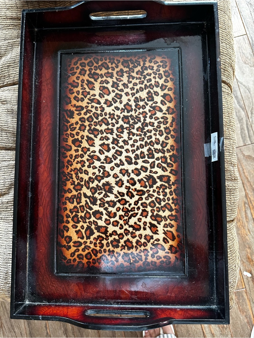 Leopard Print Serving Tray in Brown and Tan